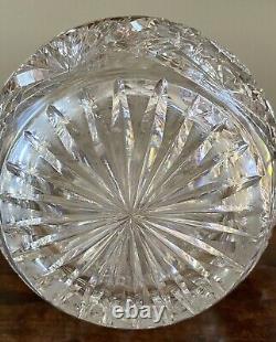 Large Antique ABP Cut Crystal Glass Vase Bowling Pin Vase Excellent