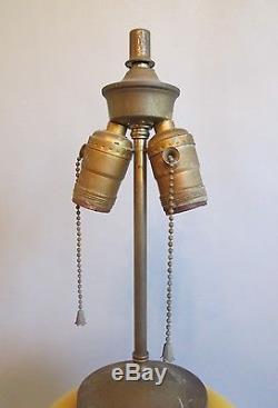Large Antique American Iridized Art Glass Lamp c. 1910s aurene favrile