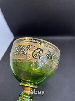 Large Antique Bohemian Glass Goblet