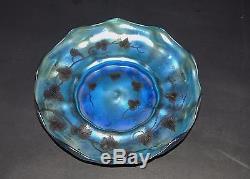 Large Bowl Tiffany-Favrile Blue-Iridescent intaglio signed L. C. T. Favrile