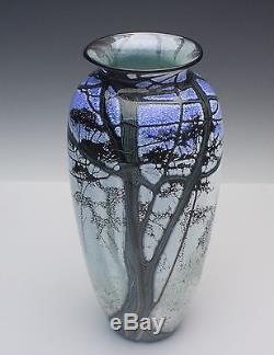Large Masterpiece Richard Satava Art Glass Vase Mt. Shasta Design 1988