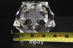 Large Stunning Signed Steuben Crystal Glass Star Paperweight with Original Box 4