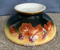 Large TV Limoges France Hand Painted Porcelain Punchbowl Gold Gilding Collector