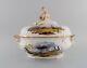 Large antique Meissen lidded tureen in hand-painted porcelain