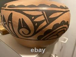Large pottery bowl 8 By 13 Signature On Top