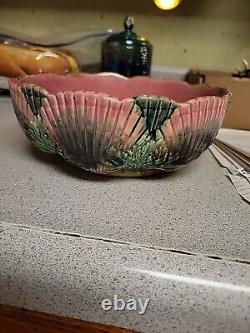 Late 19th Century Antique Etruscan Seaweed & Shell Pattern Majolica Bowl Hand