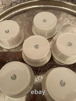 Lenox Green Stamped Ramican/Custard Liner Replacement Set Of 6