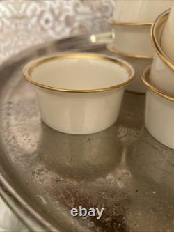 Lenox Green Stamped Ramican/Custard Liner Replacement Set Of 6