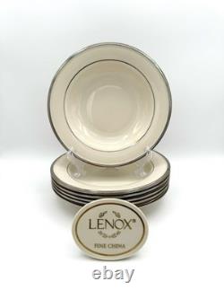 Lenox Solitaire Rim Soup/ Pasta Bowls 9, Set of 6