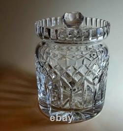 Lismore Blown Glass Biscuit Barrel & Lid Waterford Crystal Versatile Jar 6 1/2