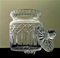 Lismore Blown Glass Biscuit Barrel & Lid Waterford Crystal Versatile Jar 6 1/2