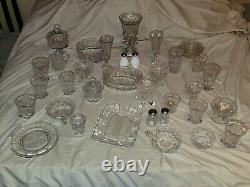 Lot of 32 Vintage Fostoria Coin Glass Pressed Lead Crystal c/a 1950's to 1980's