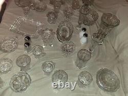 Lot of 32 Vintage Fostoria Coin Glass Pressed Lead Crystal c/a 1950's to 1980's