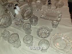 Lot of 32 Vintage Fostoria Coin Glass Pressed Lead Crystal c/a 1950's to 1980's