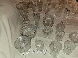 Lot of 32 Vintage Fostoria Coin Glass Pressed Lead Crystal c/a 1950's to 1980's