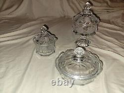 Lot of 32 Vintage Fostoria Coin Glass Pressed Lead Crystal c/a 1950's to 1980's