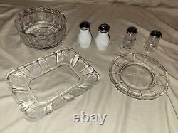 Lot of 32 Vintage Fostoria Coin Glass Pressed Lead Crystal c/a 1950's to 1980's