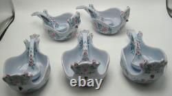 Lot of 5 Bjorn Wiinblad Style Italian Ceramic Bird Bowl & Spoon Sets Faiance