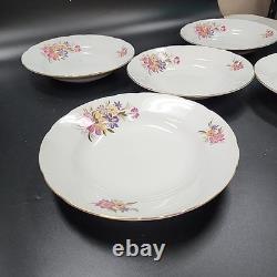 Lot of 5 Vintage Yamatsu Porcelain Bowl 9 Diameter Floral Pattern