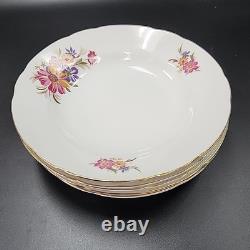Lot of 5 Vintage Yamatsu Porcelain Bowl 9 Diameter Floral Pattern
