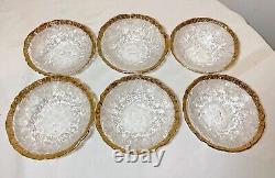 Lot of 6 vintage Italian IVV glacier 10k gold glass mid century modernist bowls