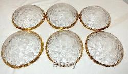 Lot of 6 vintage Italian IVV glacier 10k gold glass mid century modernist bowls