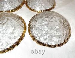 Lot of 6 vintage Italian IVV glacier 10k gold glass mid century modernist bowls