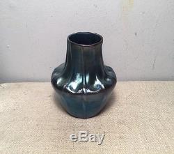 Louis Comfort Tiffany Favrile LCT Blue Iridescent Aesthetic Glass Vase