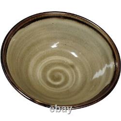 Louis Mideke Studio Pottery Northwest Oriental Splash Serving Abstract Art Bowl