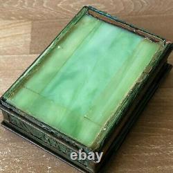 Lovely L C Tiffany Studios Bronze & Glass Grapevine Box, as is