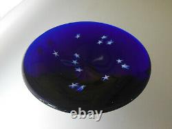Lundberg Studio Glass Starry Night Bowl Dish Mint w orig paperwork Larger Size