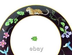 Lynn Chase Jaguar Jungle Soup Bowl(s) 9 1/4 Qty1 Multicolor 24K Gold 1988 Japan