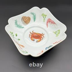 Lynn Chase St. Tropez 9 Square Vegetable Bowl, Seafood Theme, 24K Gold