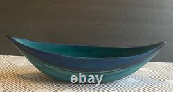 MCM Fong Chow for Glidden Pottery 1950's GulfStream Blue Ceramic Boat Canoe