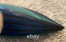 MCM Fong Chow for Glidden Pottery 1950's GulfStream Blue Ceramic Boat Canoe