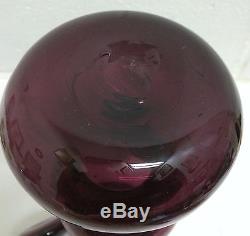 MID Century 1958 Blenko Wayne Husted Purple Mulberry Gurgle Bottle Decanter 5427