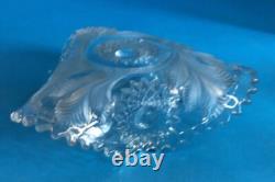 MILLERSBURG CRYSTAL HOBSTAR & FROSTED FEATHER Tri Corner Bowl Rare