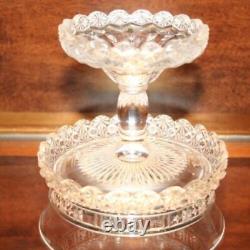 MINT 1896 Rare Antique EAPG By DALZELL GILMORE LEIGHTON PEDESTAL BOWL Compote