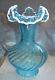 MINT+PERFVINTAGE50sFENTON GLASSVY SRCSPIRALBLUESNOW CRESTHUGE11VASE