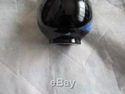 MT WASHINGTON BLACK LAVA GLASS VASE 5 1/4'' TALL Ca 1895