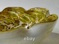 MURANO Venetian Abstract Splatter and Silver Aventurine Art Glass Bowl VINTAGE