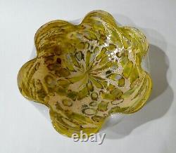 MURANO Venetian Abstract Splatter and Silver Aventurine Art Glass Bowl VINTAGE