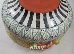 Mackenzie Childs Bowlderole Lidded With Spoon Black White Courtly Check Tureen