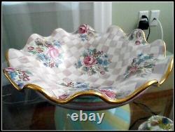 Mackenzie Childs Honeymoon Rose Petal Large Bowl-never Usedvtgold Logo14