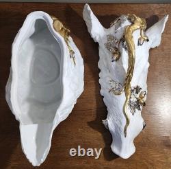 Magnani Porcelain Wild Boar Soup Tureen RARE, VTG