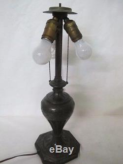 Magnificent C. 1910 Signed Pairpoint Reverse Painted Lamp Signed