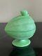 Martha Stewart Commissioned Jadeite Lidded Footed Melon Bowl or Candy Dish