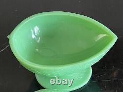 Martha Stewart Commissioned Jadeite Lidded Footed Melon Bowl or Candy Dish