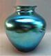 Massive 10 STEUBEN BLUE AURENE Art Glass Vase Superb Color! C. 1915 antique