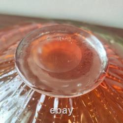Massive Hand-Blown Art Glass Bowl 17 Murano-Style Orange Green Centerpiece
